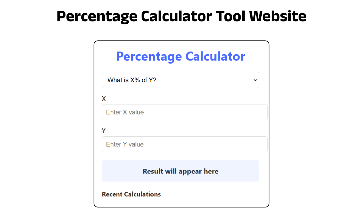 Percentage Calculator Tool Website
